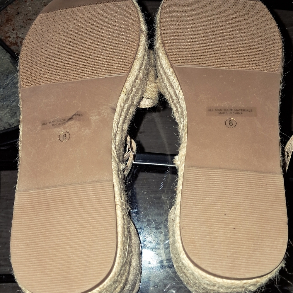 CCOCCI size 8 womens Elegant Beige Platform Sandals With Ankle Strap - Picture 9 of 15